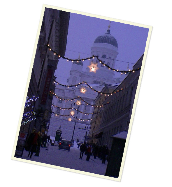 ヘルシンキのクリスマスの夜景
